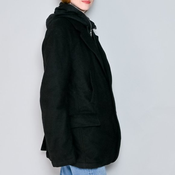 192. DOLCE & GABBANA Black Wool-Blend Hooded Hybrid Jacket XL IT 52 - Picture 3 of 9